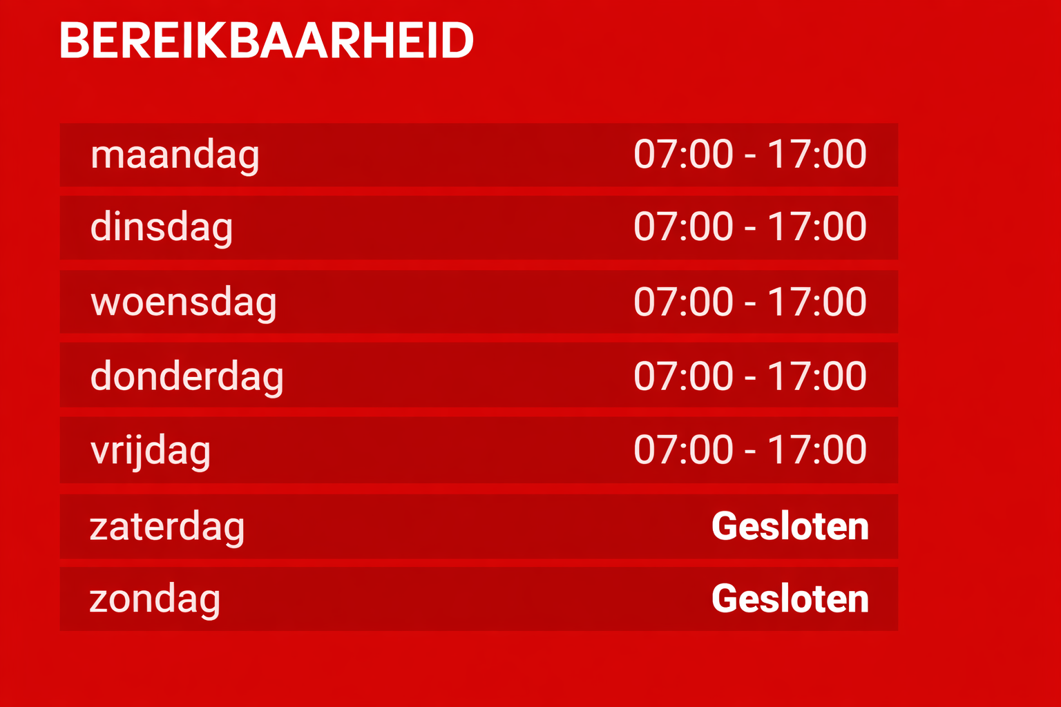 Openingstijden AR Verhuur